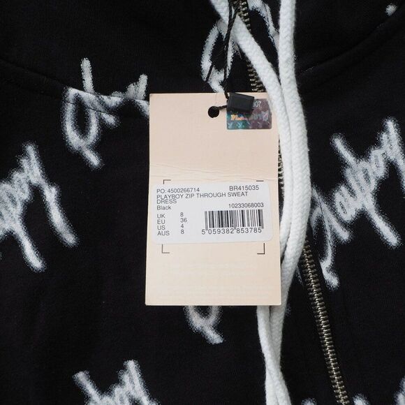 Playboy x Misguided Full Zip Oversized Sweatshirt Sweater BR415035 Women's 4 - Picture 8 of 9